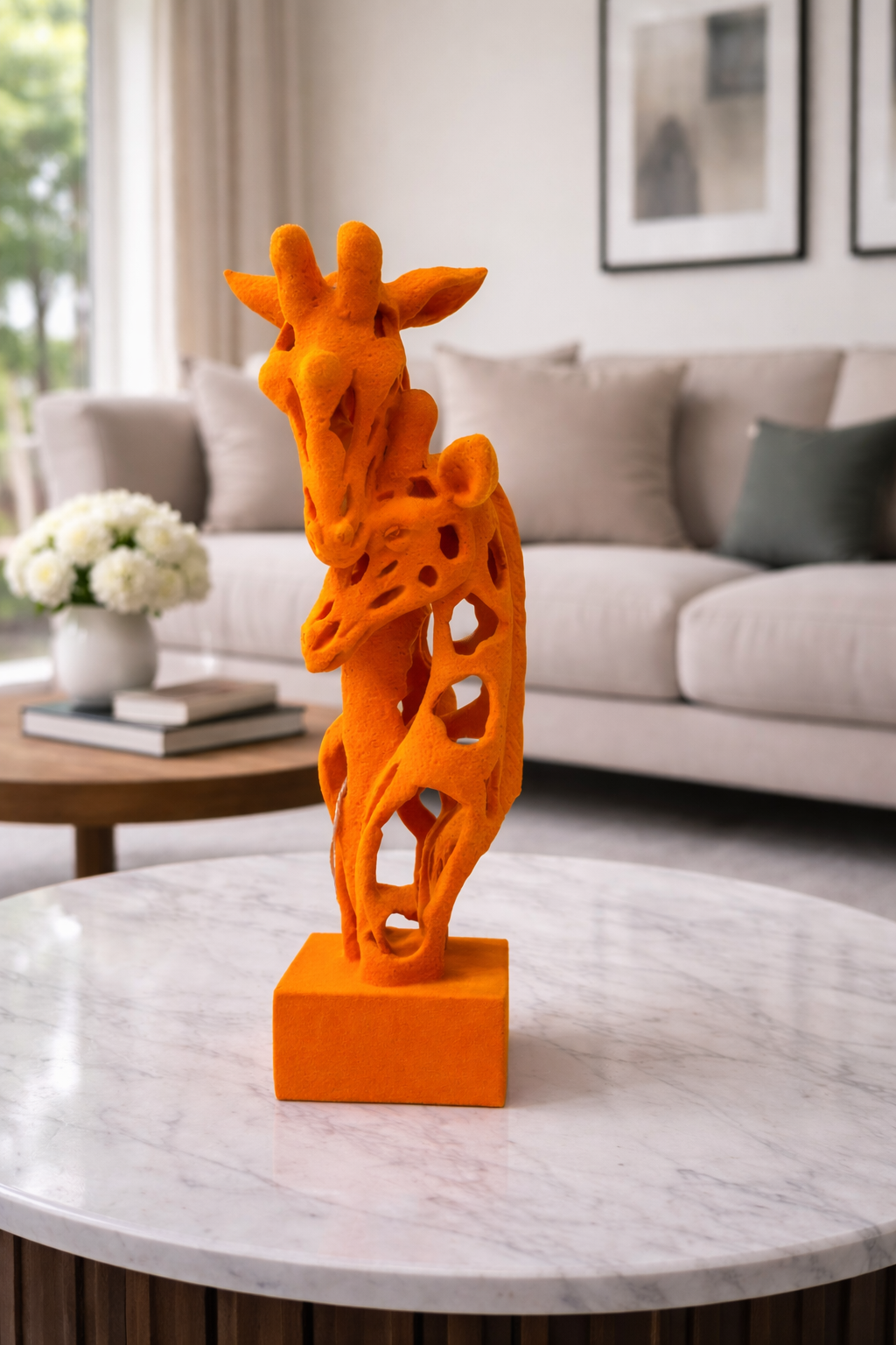 Modern Giraffe Sculpture  Velvet