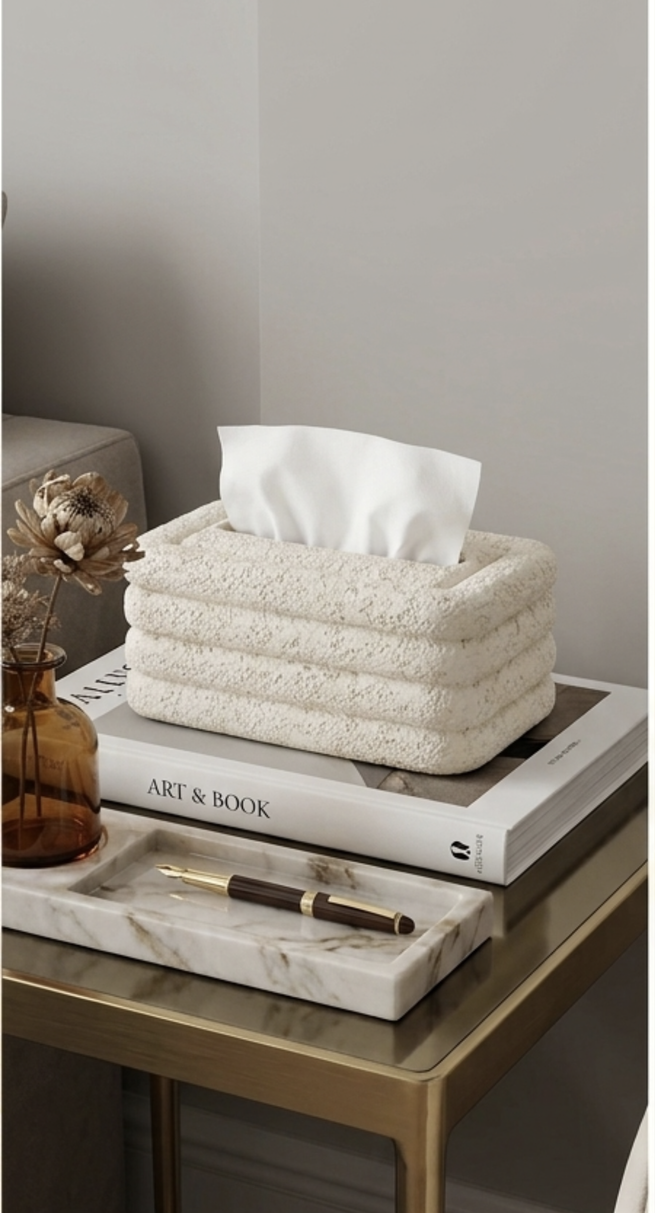 Ribbed Floral Tissue