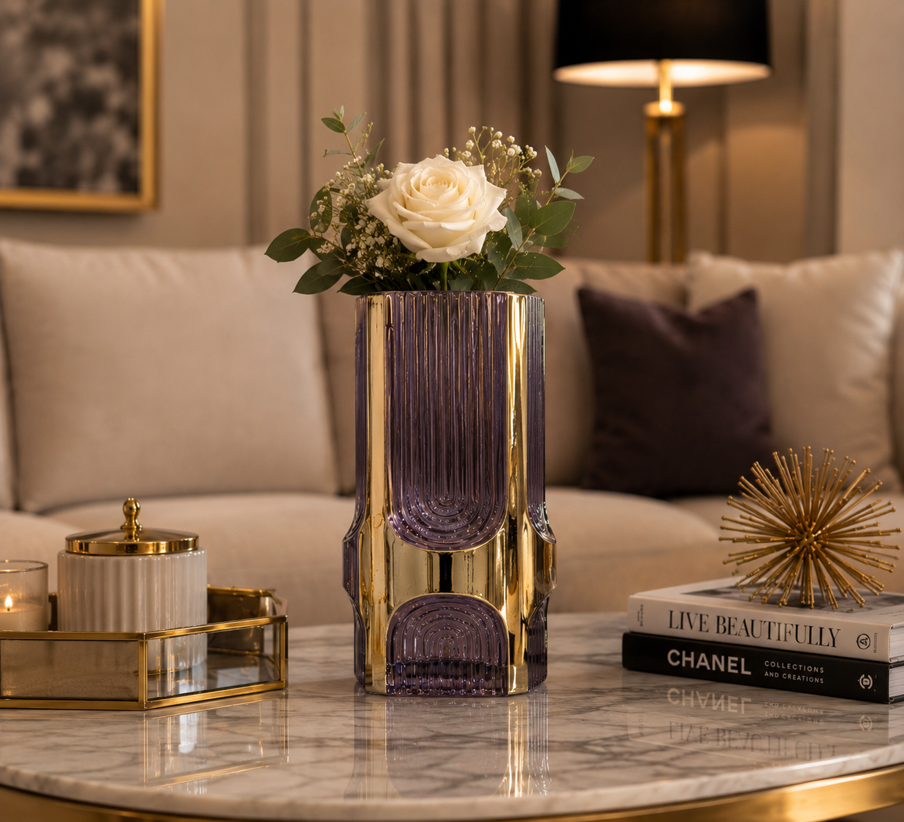Ribbed Glass Vase
