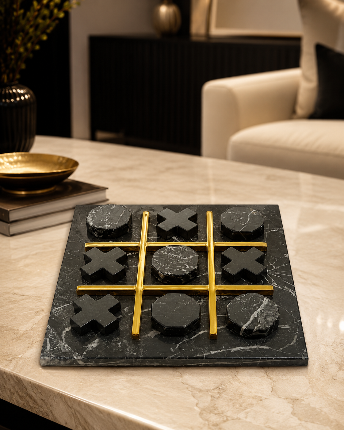 Marble Tic-Tac-Toe Set