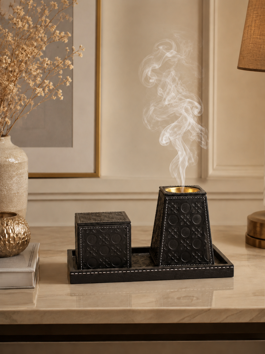 Maison Leather Incense Burner Set