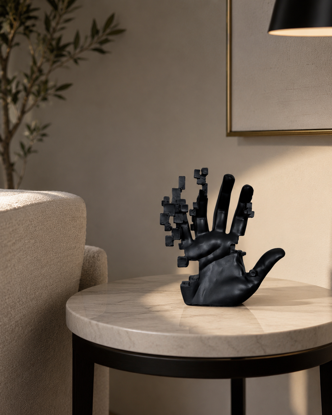 Pixel Hand Sculpture