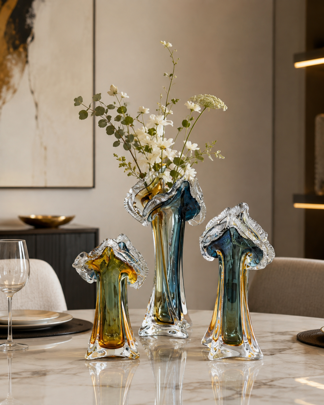 Murano Glass Vase Set