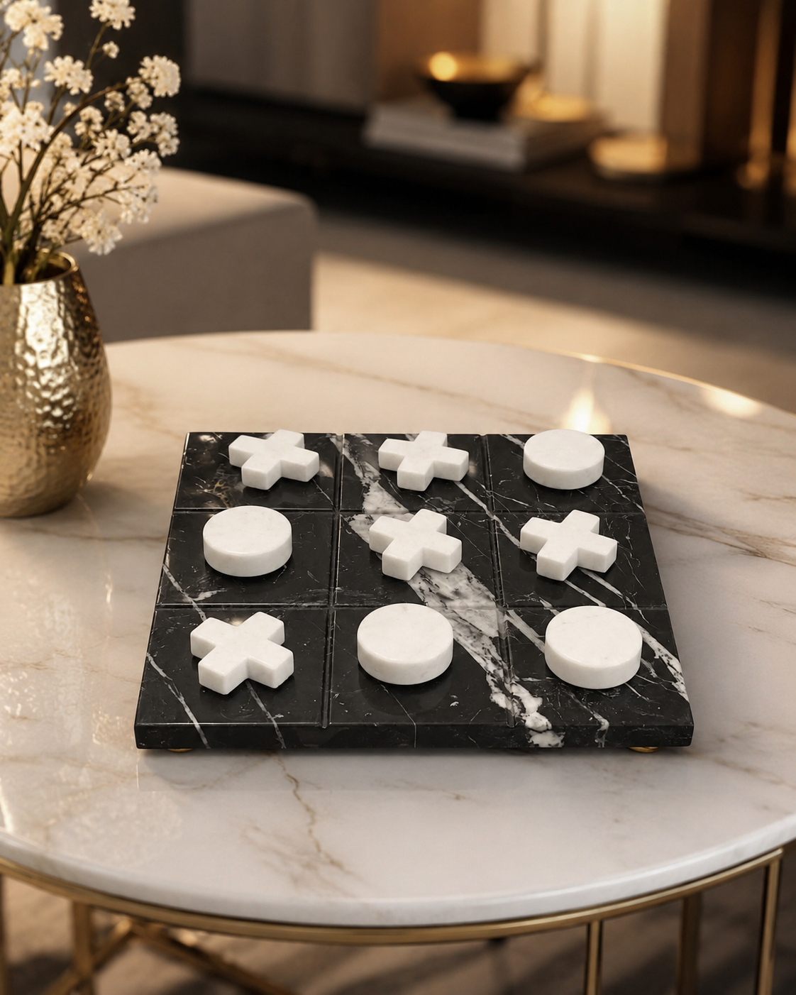 Marble Tic-Tac-Toe Set