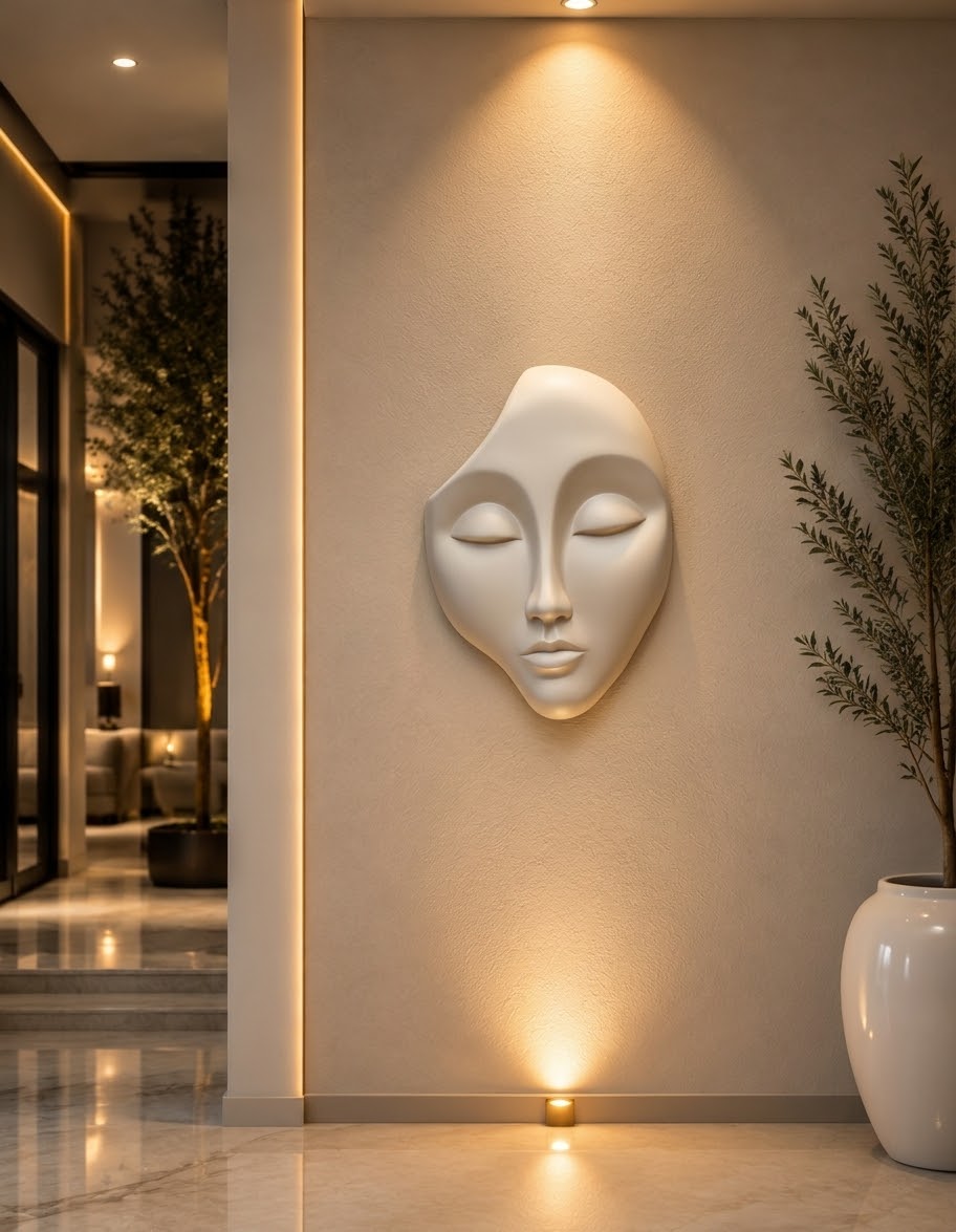Serene Face Wall Mask