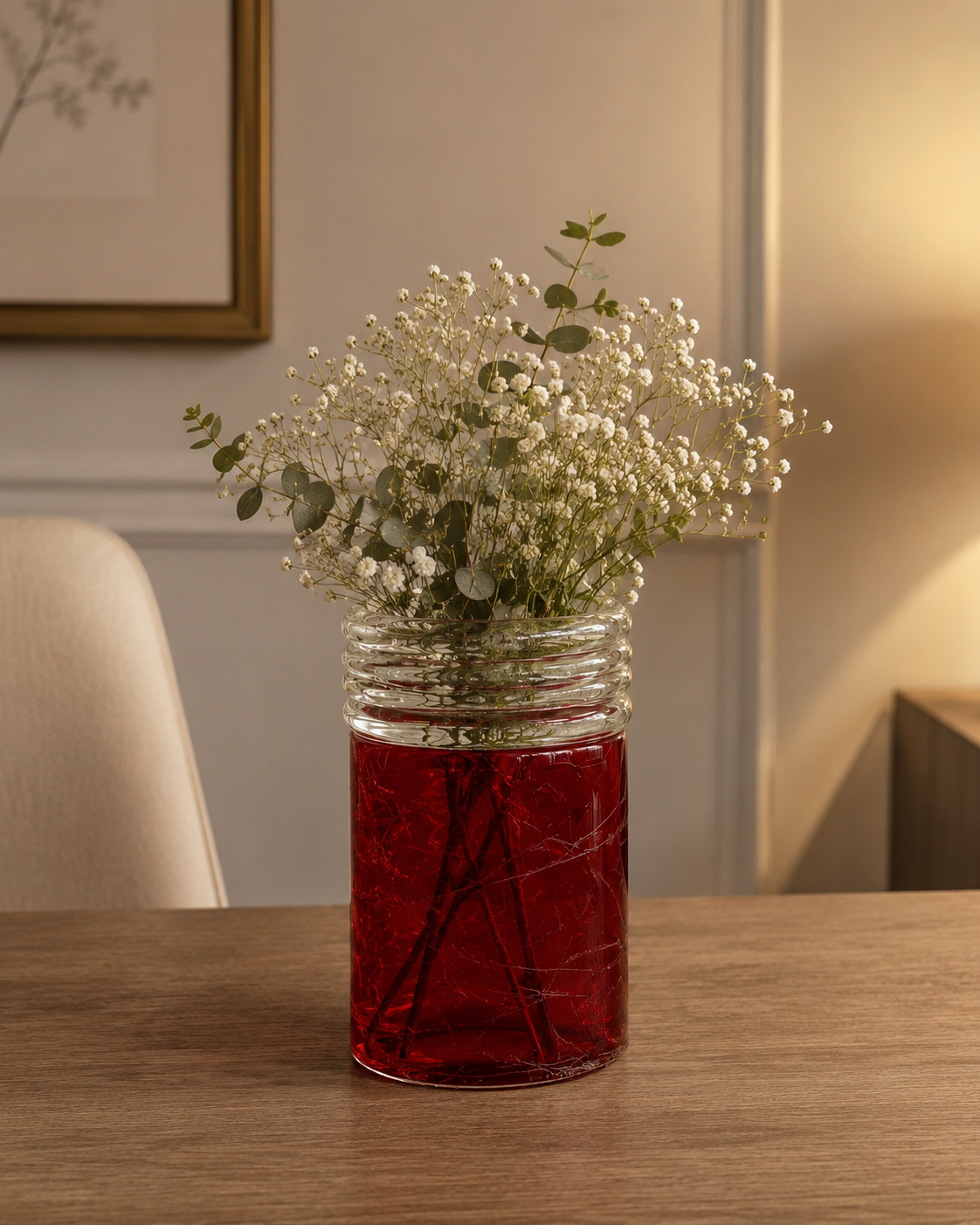 Crimson Botanical Vase