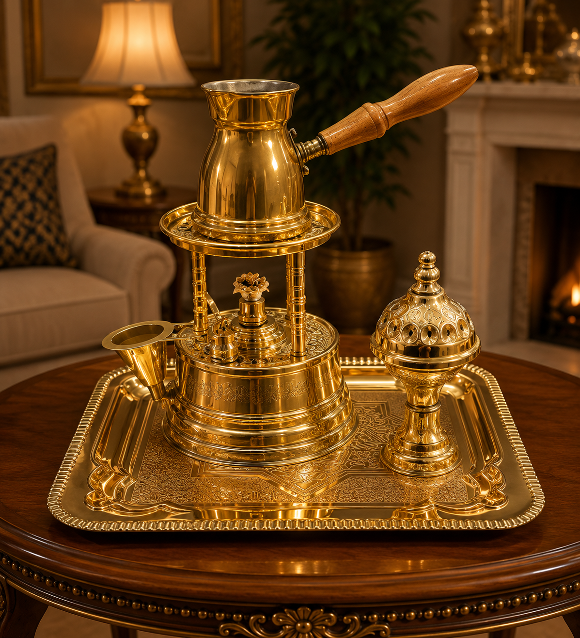 Luxury Copper Turkish Coffee Set