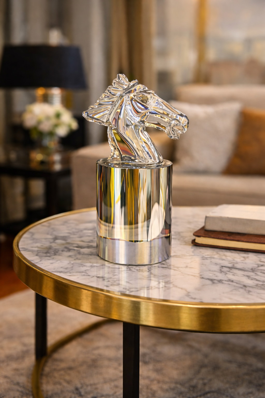 Crystal Horse Head Sculpture