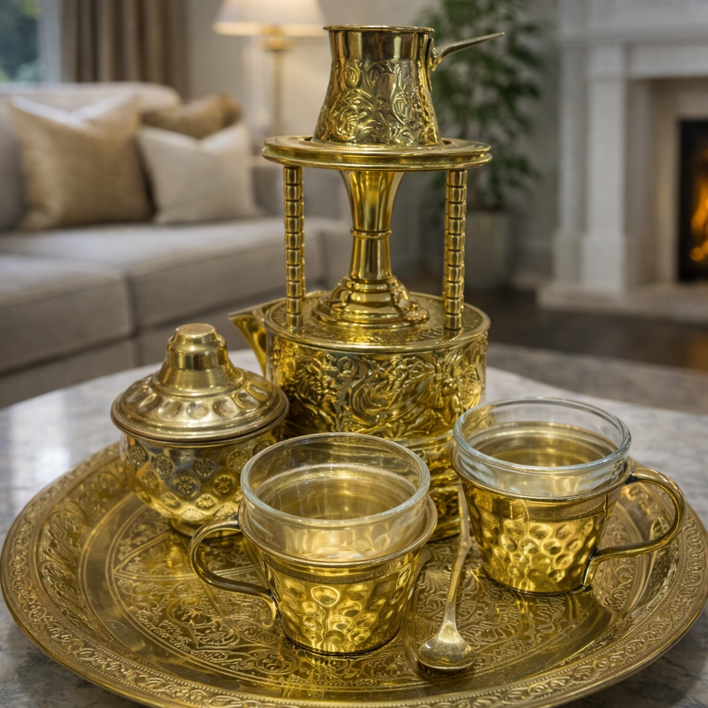 Copper Turkish Coffee Set