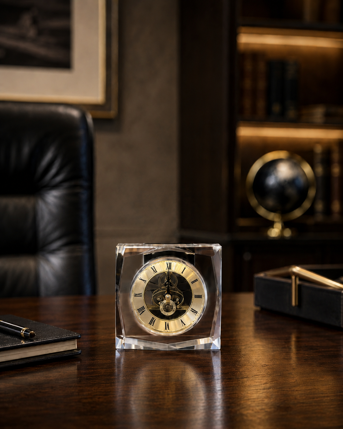 Crystal Skeleton Desk Clock