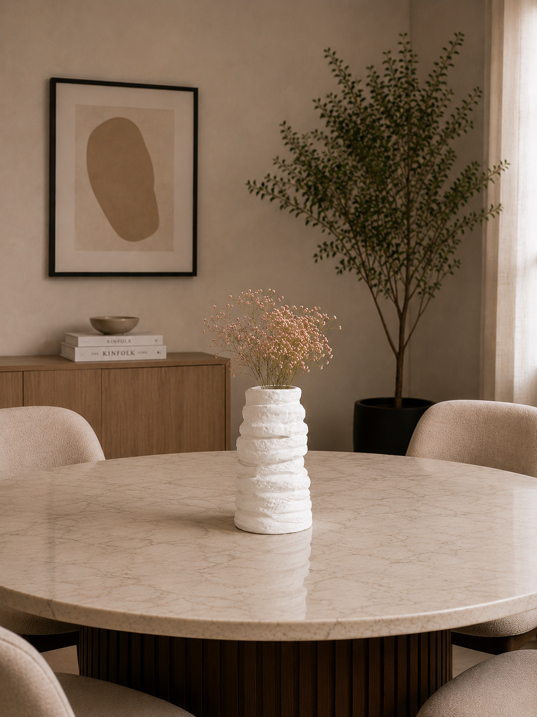 Stacked Ring Ceramic Vase