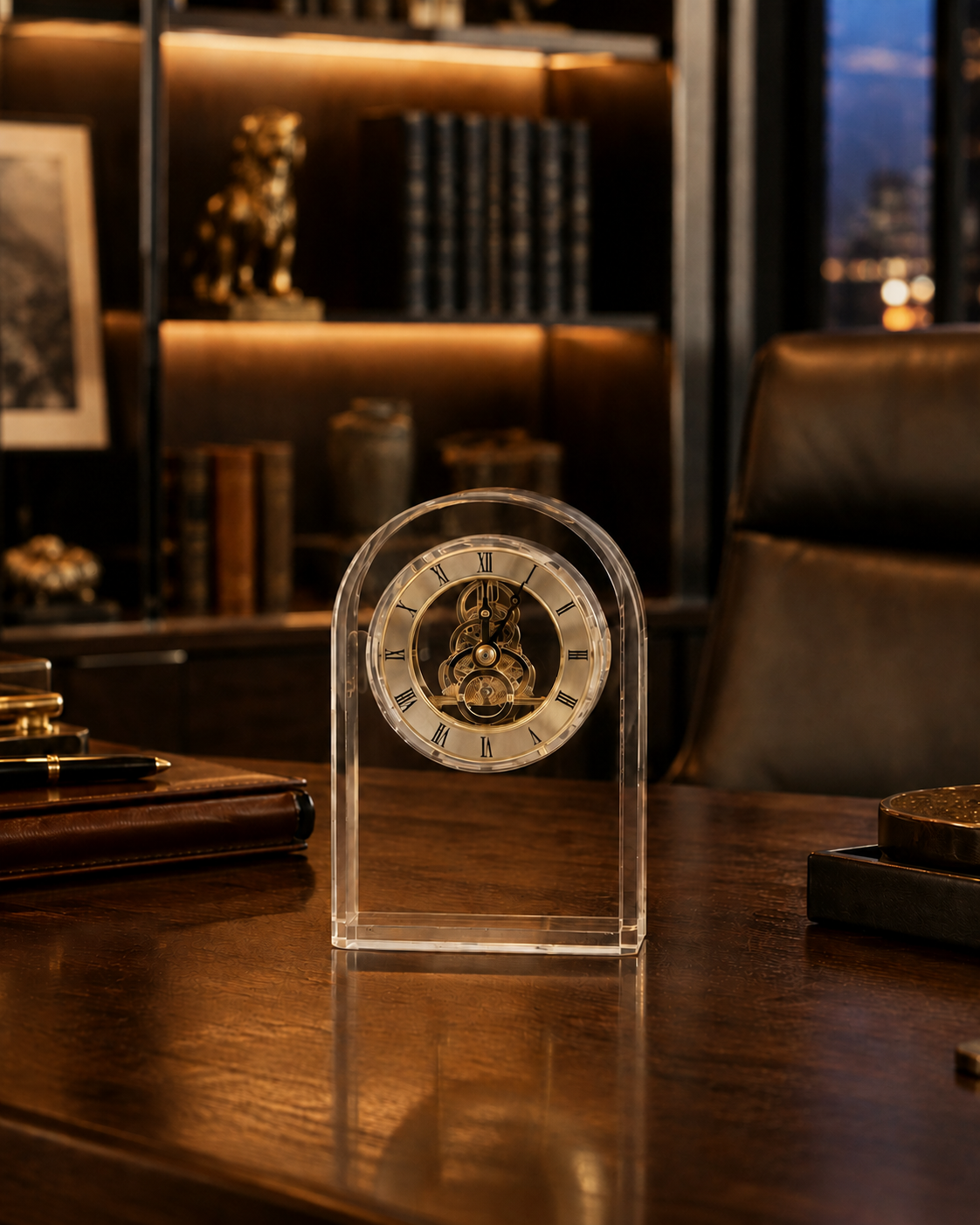 Crystal Skeleton Desk Clock