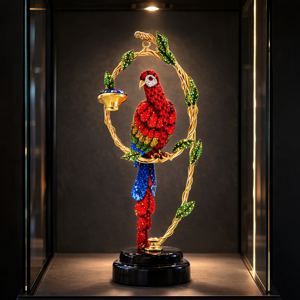 Crystal Parrot Sculpture