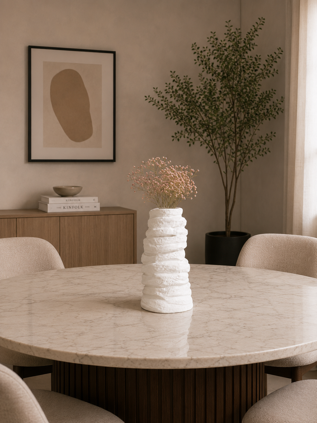 Stacked Ring Ceramic Vase
