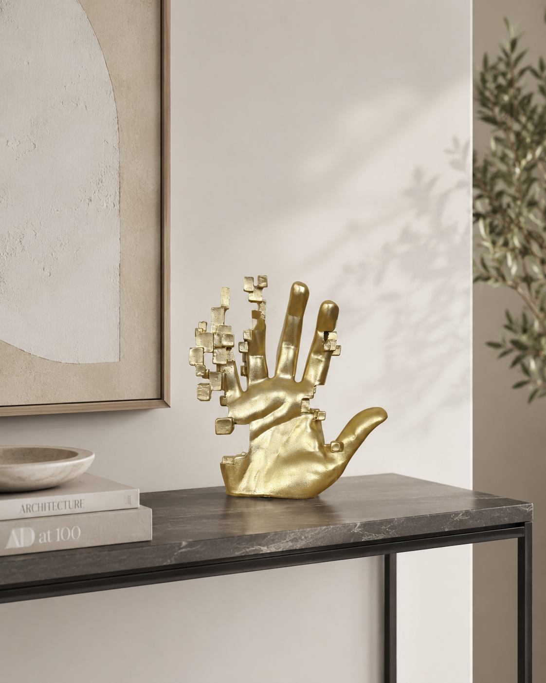 Pixel Hand Sculpture