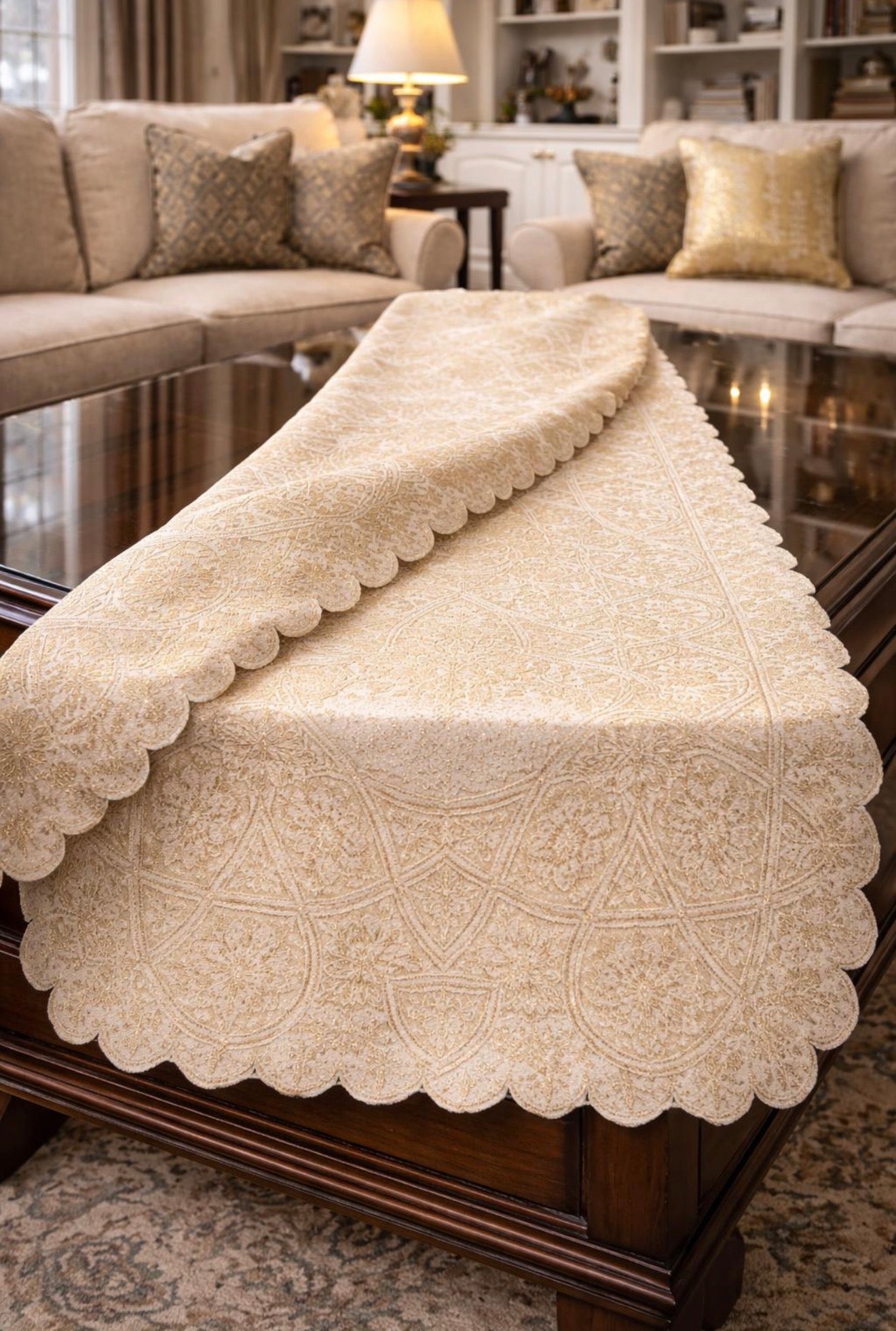 Seruma Embroidered Linen Dining Table