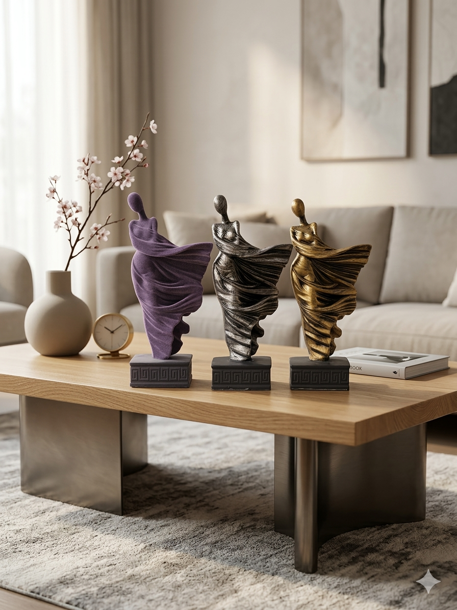 Dancing Lady Sculpture Set