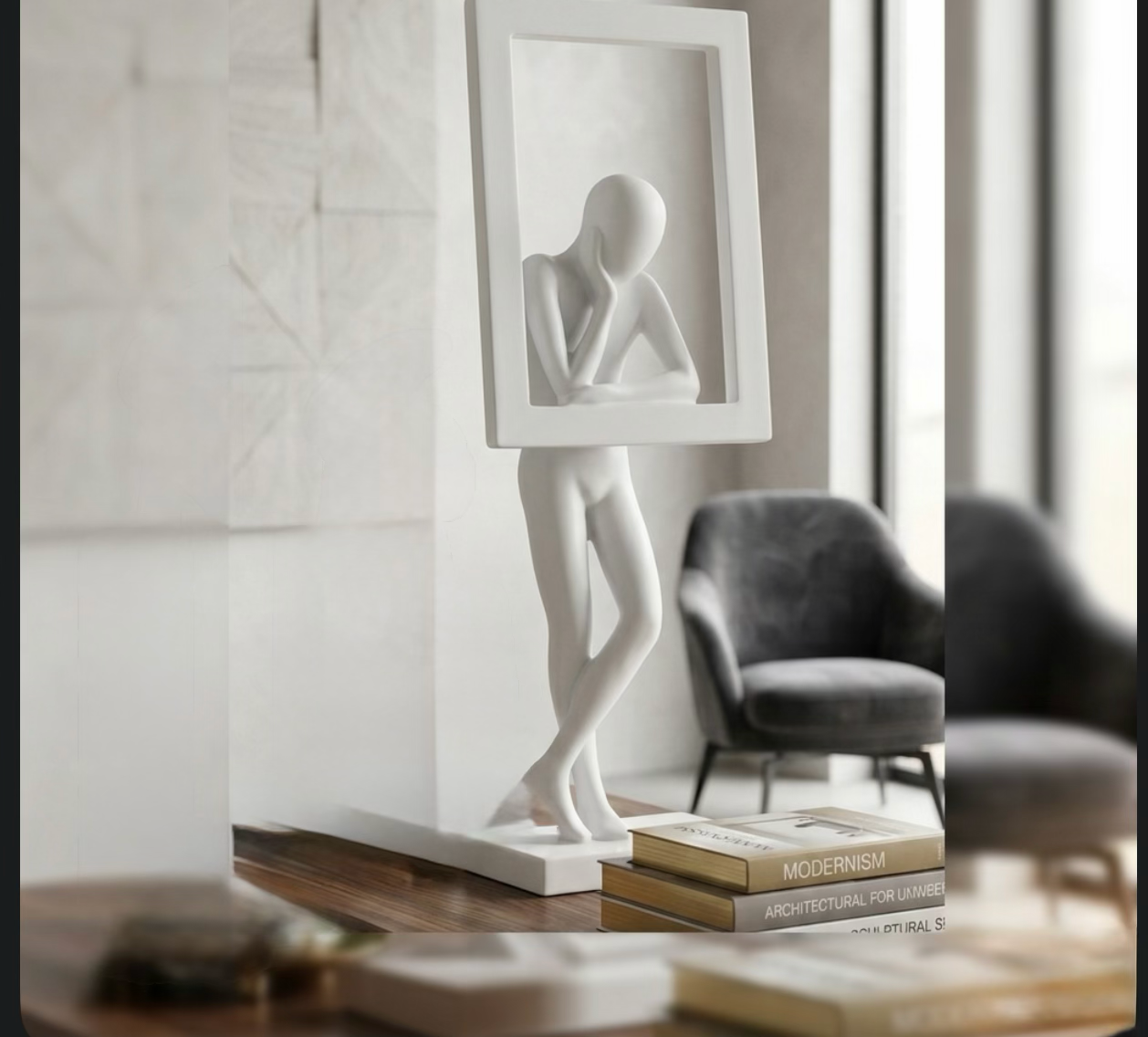 Framed Thinker Sculpture