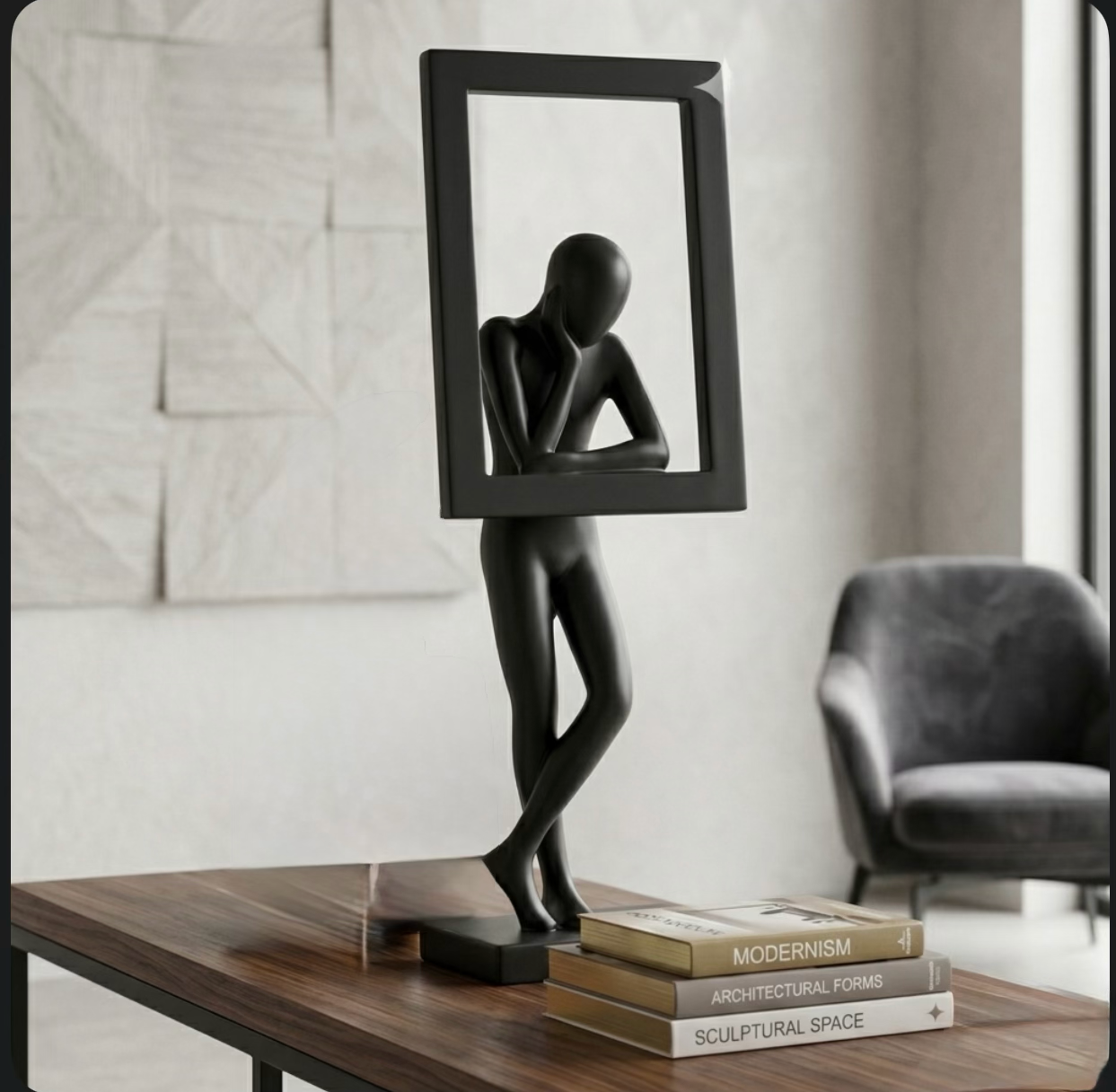 Framed Thinker Sculpture