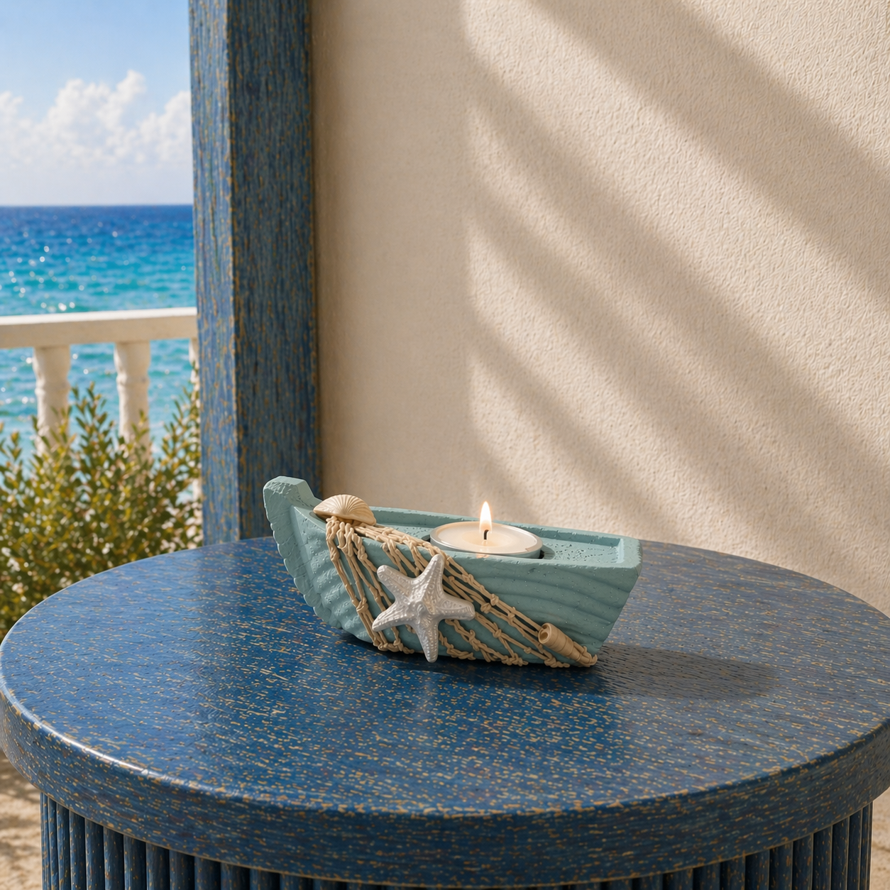 Coastal Boat Candle Holder