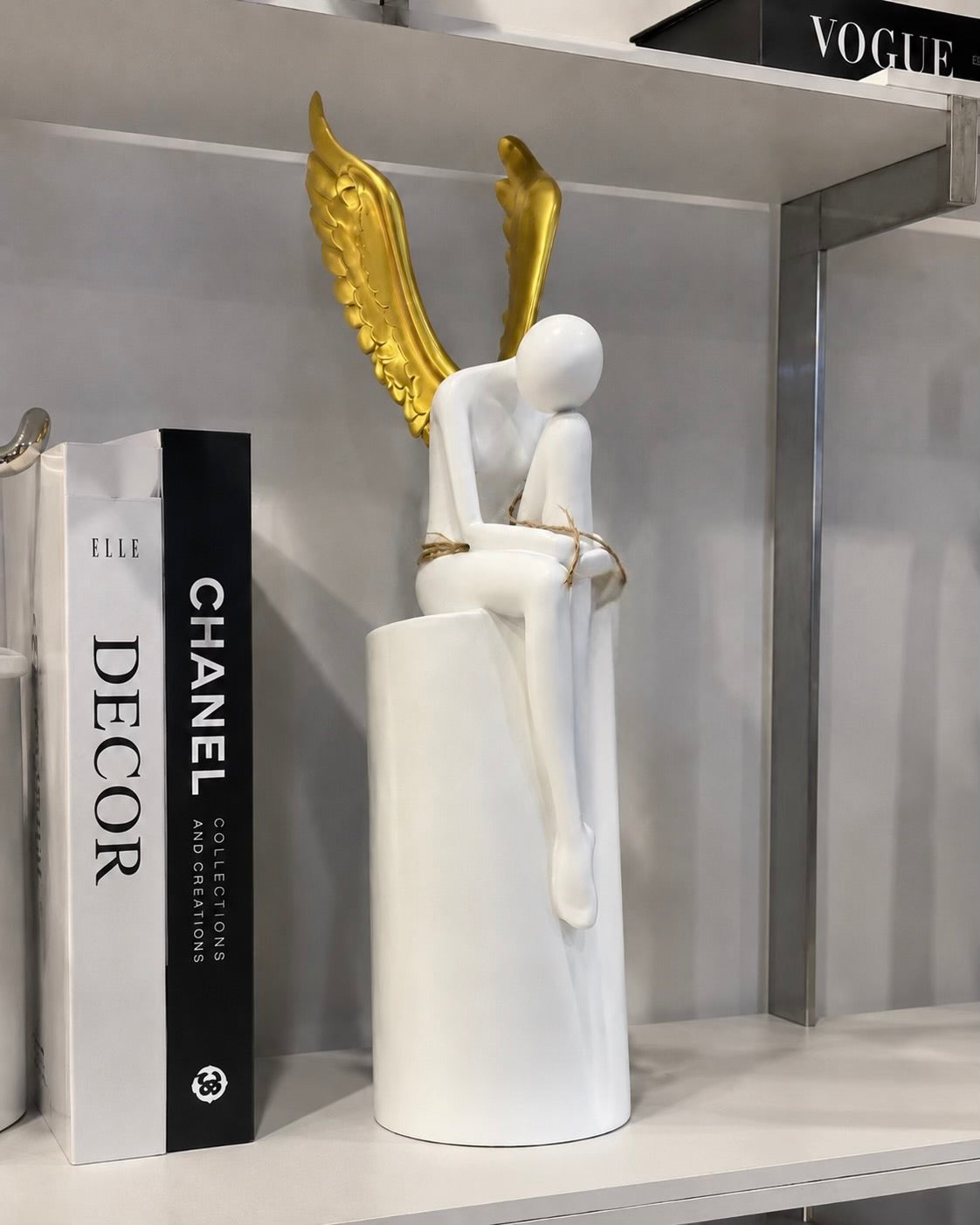 Winged Thinker Angel Sculpture