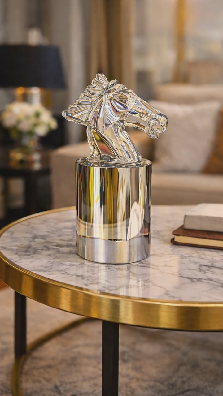 Crystal Horse Head Sculpture
